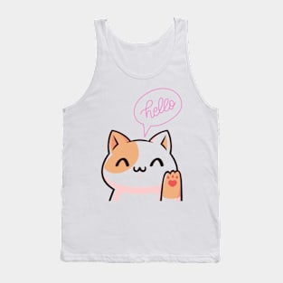 Cute cat says hello Tank Top